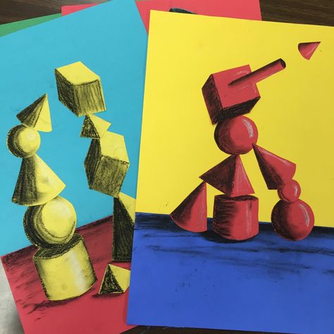 4th Grade Shaded Forms 4th grade has been learning about the elements of art, FORM & VALUE . Form is a three-dimensi... 7th Grade Art, 8th Grade Art, Middle School Art Projects, Art Lessons Middle School, 6th Grade Art, 4th Grade Art, 5th Grade Art, 3rd Grade Art, Art Elements