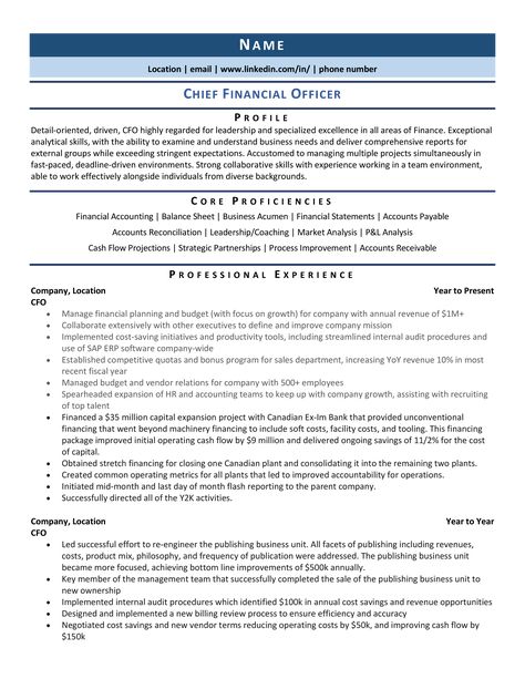 Chief Financial Officer (CFO) Resume: Samples, Template, & Guide Cv Advice, Accountant Resume, Professional Resume Examples, Resume No Experience, Executive Resume Template, Infographic Resume, Organizational Chart, Resume Help, Executive Resume