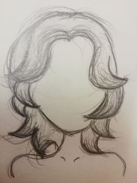 Woman Hair Sketch, Step By Step Face Drawing, How To Draw Hair Step By Step, Easy Hair Drawings, Cartoon Drawings Sketches, Hair Sketch, Animation Art Sketches, Face Sketch, Pencil Sketches