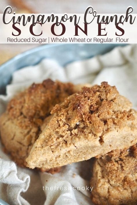 Crunch Topping, Scone Recipes, Cinnamon Scones, High Altitude Baking, Scones Recipe Easy, Cinnamon Crunch, Cream Scones, Baking Recipe, Easy Cinnamon