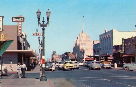 Vintage redwood city california Redwood City California, Camino Real, 1955 Chevy, Redwood City, Street Scenes, View Image, Cn Tower, Vintage Images, Vintage Photos