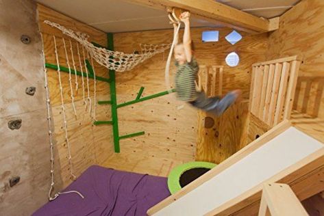 Home Zipline, Indoor Zipline, Indoor Jungle Gym, Indoor Climbing Wall, Basement Playroom, Indoor Gym, Kids Gym, Indoor Play Areas, Rock Climbing Wall