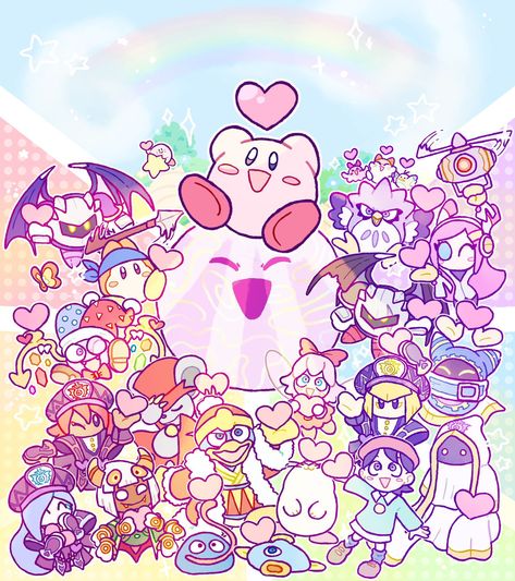 Kirby Star Allies, Happy First Anniversary, Kirby Star, Kirby Memes, Kirby Games, Kirby Character, Meta Knight, Kirby Art, Nintendo Art