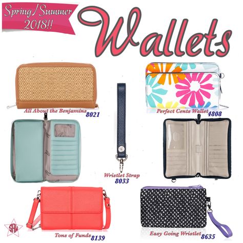 Thirty-One spring/summer 2018 Wallets! Graphic for Facebook VIP group. www.mythirtyone.ca/sabrinawhite Thirty One Wallet, Thirty One Business, Thirty One Consultant, 31 Bags, 31 Gifts, Thirty One Bags, Games Ideas, Thirty One Gifts, Vip Group