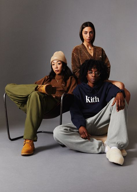 2023 Editorial, Streetwear Photoshoot, Group Photo Poses, Streetwear Model, Kith Women, Group Poses, Studio Photography Poses, Studio Photoshoot, January 2023