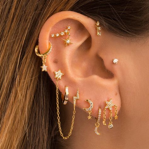 Climbing Earrings, Tragus Conch, Ear Party, Piercing Tattoo, Jewelry Inspo, Tragus, 925 Sterling Silver Earrings, Earings Piercings, Ear Piercings