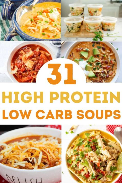 Low Fat Crockpot Recipes, High Protein Low Carb Soup, Crockpot Recipes With Ground Beef, Fall Soups Crockpot, Low Carb Soups, Protein Soup Recipes, Low Fat Soups, Low Carb Chicken Soup, Vegetarian High Protein