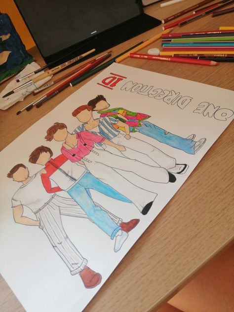 One Direction Art Paint, Drawing One Direction, How To Draw Harry Styles, One Direction Art Ideas, Louis Tomlinson Painting Ideas, One Direction Drawing Ideas, Harry Styles Art Ideas, Harry Styles Crafts, Liam Payne Drawing