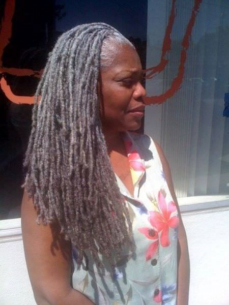 Grey Dreadlocks, Grey Locs, Long Grey Hair, Beautiful Gray Hair, Grey Wig, Natural Gray Hair, Dreadlock Hairstyles, Locs Hairstyles, Black Natural Hairstyles