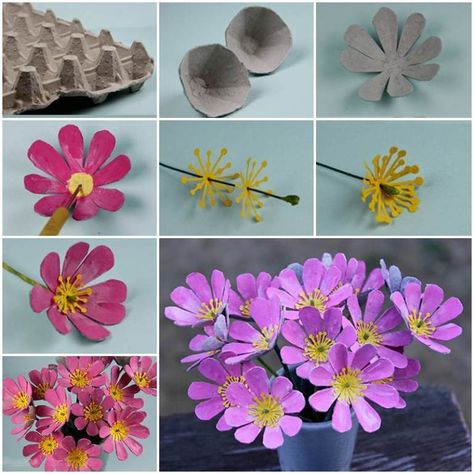 Påskeaktiviteter For Barn, Diy Papillon, Egg Carton Art, Diy – Velikonoce, Egg Carton Flowers, Săpunuri Handmade, Diy Flores, Fleurs Diy, Egg Carton Crafts