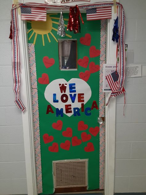 Classroom Door Decor, Door Decorations Classroom, Love America, Classroom Door, Door Decor, Our Love, Door Decorations, 4th Of July