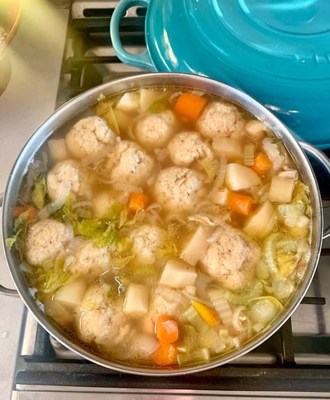 It's Matzo Ball Soup Season! - It’s me, Rachel Belle! Matzah Ball Soup Recipe, Chicken Consomme, Matzo Ball Soup Recipe, Matzah Ball Soup, Passover Dinner, Matzah Ball, Matzo Ball, Baked Cabbage, Matzo Ball Soup