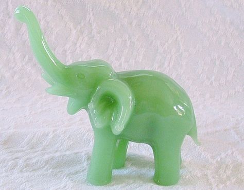 Vintage Jade Green Elephant Figurine Blown by GrandmasJunkDrawer Jade Elephant, Green Elephant, Vintage Elephant, Honey Bunny, Elephant Figurines, Simple Green, Tiny Treasures, Animal Decor, Animal Figurines