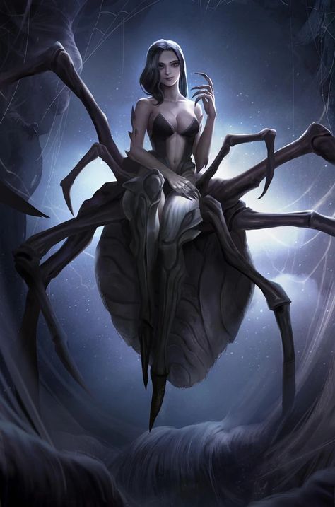 Female Monster, Dark Creatures, Humanoid Creatures, Heroic Fantasy, Spider Art, Monster Concept Art, Fantasy Monster, Fantasy Creatures Art, Mythical Creatures Art