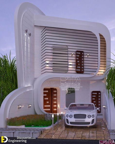 Top Modern House Design Ideas For 2021 | Engineering Discoveries Unique House Design Exterior, Two Story House Design, House Design Ideas, Best Modern House Design, Classic House Design, House Design Exterior, Home Design Floor Plans, House Arch Design, Architect Design House