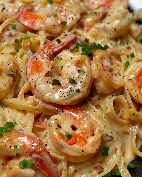 Shrimp & Crab Pasta with Creamy Cajun Sauce Shrimp Crab Alfredo Pasta, Creamy Chili Crab Pasta, Shrimp & Crab Pasta With Creamy Cajun Sauce, Seafood Pasta In Crockpot, Cajun Seafood Pasta Recipes, Dinner Ideas With Crab Meat, Shrimp And Crab Scampi Pasta, Seafood Summer Recipes, Shrimp And Crab Meat Recipes