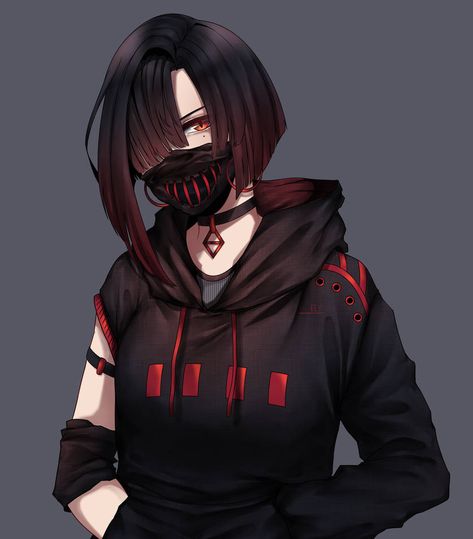 Diablo Anime, Anime Devil, Evil Anime, Mask Girl, Anime People, Cute Anime Wallpaper, Red Eyes, Dark Anime, الرسومات اللطيفة