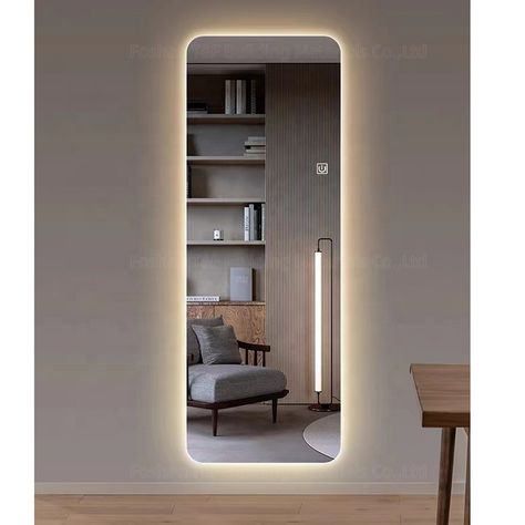 Full Length Beveled Mirror, Frameless Full Length Mirror, Bathroom With Full Length Mirror, Full Body Wall Mirror, Tall Bathroom Mirror, Aesthetic Full Length Mirror, Frameless Mirror Ideas, Tall Mirror Decor, Tall Mirror In Bedroom