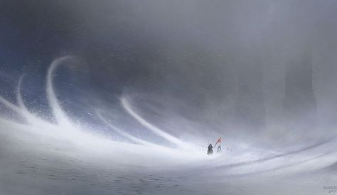 Balaskas, Christopher - Riders in Snowstorm (Tribute- Vereshchagin) [balaskas- DeviantArt] Filmmaking Inspiration, Art Of Animation, Moody Art, Landscape Concept, Visual Aesthetics, Fantasy Places, Beautiful Landscape Wallpaper, Fantasy Art Landscapes, Animation Background