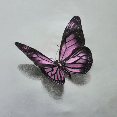 Day 24: Draw your favourite outfit. Changed this to a pretty little butterfly. Using coloured pencils and black biro Butterfly Gcse Art Page, Colourful Butterfly Drawing, Colorful Butterfly Drawing, Art Final, Chalk Pencil, Butterfly Artwork, Surface Art, Little Butterfly, Butterfly Drawing