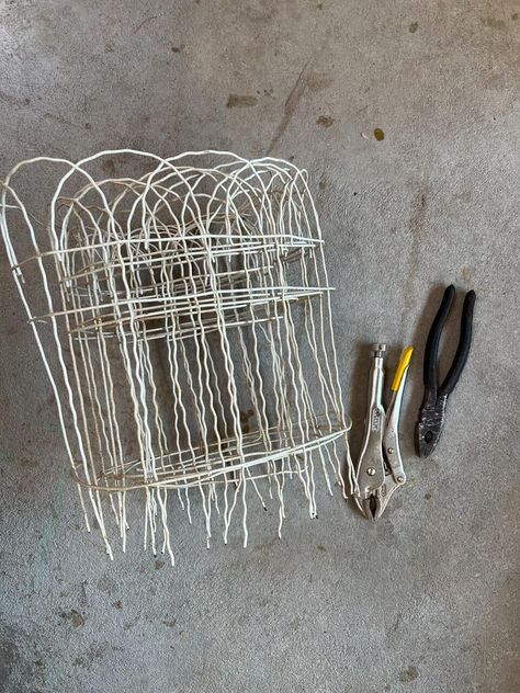 DIY Cloche From Garden Fence Edging | Hometalk Cute Fence, Diy Cloche, Wire Cloche, Fence Edging, Garden Cloche, Cloche Decor, Garden Fence Art, Vintage Porch, Church Group