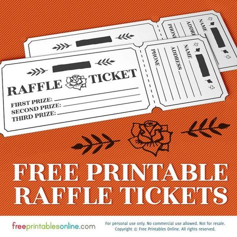 Printable Rosy Raffle Tickets: Free Raffle Template Raffle Ticket Template Printable, Raffle Ticket Template Free, Ticket Template Printable, Ticket Template Free, Event Ticket Template, Raffle Tickets Printable, Raffle Tickets Template, Stag And Doe, Printable Tickets