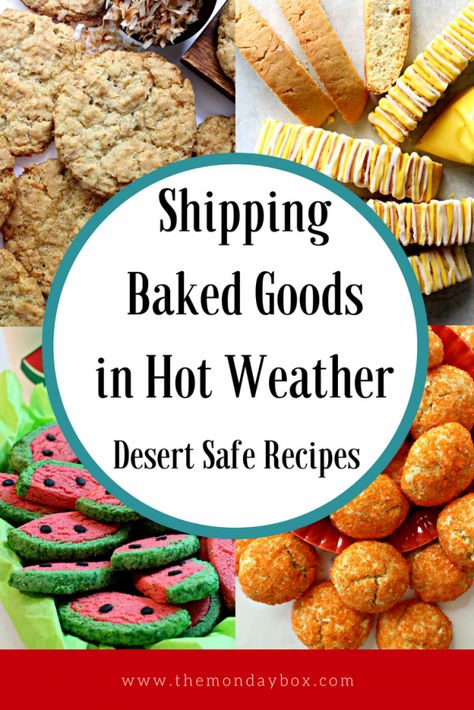 Shipping baked goods in hot weather can be tricky. Heat promotes spoilage. These desert safe recipes are perfect for care packages for deployed military!| themondaybox.com #themondaybox #military #militarycarepackage #militarycarepackages #carepackages #carepackagecookies #shippingcookies #mailingcookiies #sendingcookies #cookies #brownies #barcookies #bars #blondies #carepackagerecipes Mailing Baked Goods Care Packages, Care Package Baked Goods, Shipping Baked Goods Care Packages, Easy To Ship Baked Goods, Mailable Treats, Shipping Desserts, Army Care Package, Deployment Party, Camp Care Packages