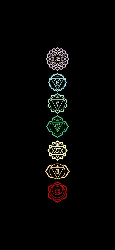 Chakra Lockscreen, Seven Chakras Wallpaper, 7 Chakras Wallpaper, Psychotic Wallpaper, Chakras Wallpaper, Chakra Wallpaper, Hinduism Aesthetic, Instruments Drawing, Iphone Background Art