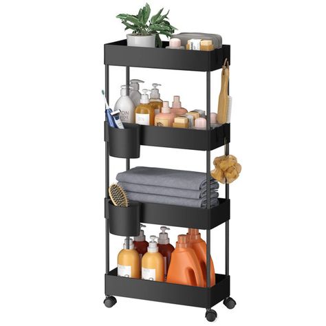 Slim Storage Cart, Bathroom Cart, Cart Organizer, Slim Storage, Rolling Utility Cart, Organization Cart, Mobile Shelving, Cart With Wheels, Kitchen Storage Cart