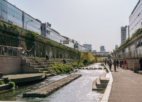 Cheonggyecheon Stream Cheonggyecheon Stream, Yangon City Photography, Cheonggyecheon Stream Seoul, Suzhou River, Phlegethon River, Economic Development, Urban Renewal, Seoul, Culture Art