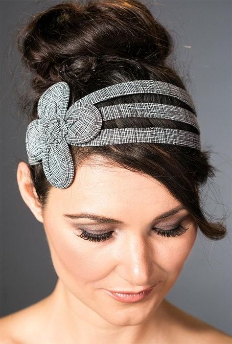 Big Flower Fabric HeadbandEtsy - Tweed Headband, Headbands Black, Flapper Girls, Fabric Flower Headbands, Womens Headband, Flapper Headband, Style Headband, Flower Headbands, Headband Black