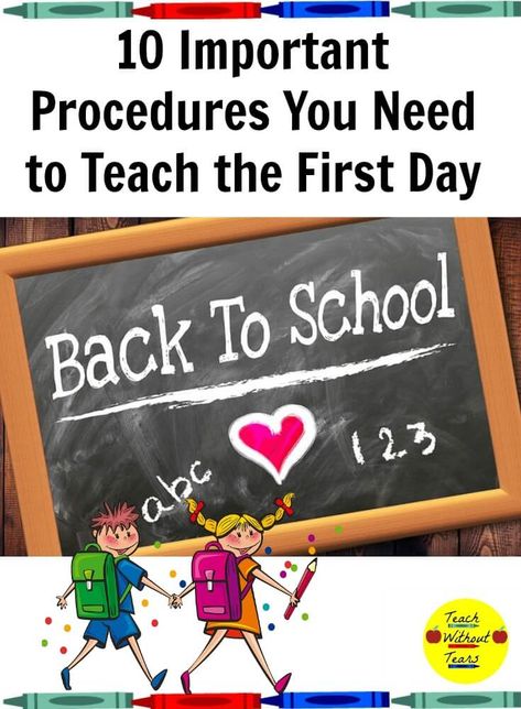 Establishing back to school procedures is so important at the beginning of the year. Don't forget any of these 10 important ones. Back To School Procedures, School Procedures, Classroom Routines, First Day School, First Day Of School Activities, Upper Elementary Resources, First Year Teachers, Upper Elementary Classroom, The Routine