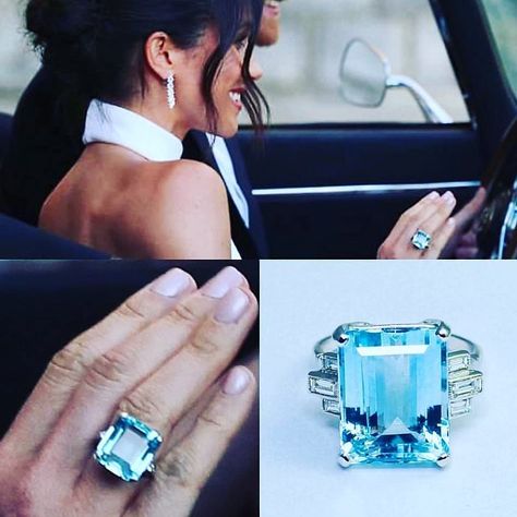 Harry And Megan Markle, Princess Diana Ring, Harry And Meghan Wedding, Harry Wedding, Classic Diamond Engagement Ring, Prince Harry Et Meghan, Diana Ring, Aqua Ring, Prins Harry