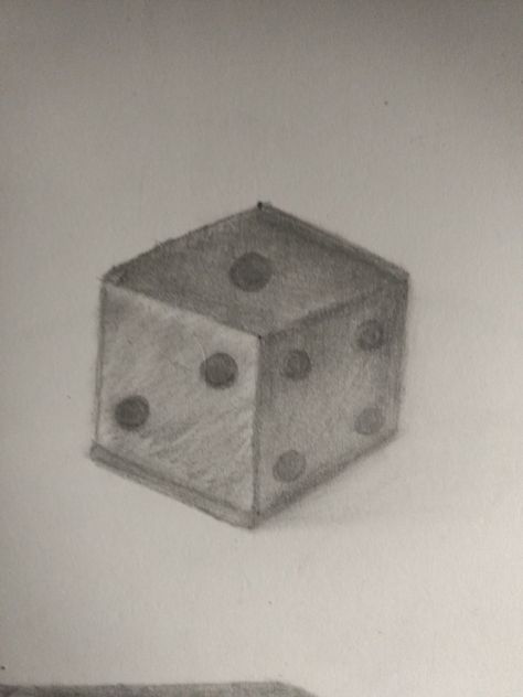 3D penciled dice #pencil sketch # dice 🖌️✏️ Dice Sketch, Lipstick Sketch, Dice Drawing, 3d Dice, Pencil Sketch, Art Class, Art Classes, Bird House, Sketch