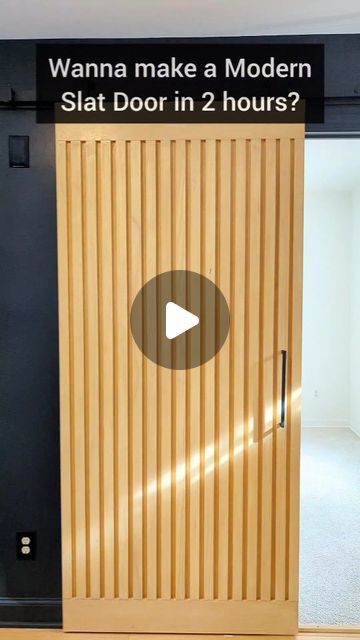 Slat Door, Diy Sliding Door, Building Things, Tons Of Money, Solid Wood Doors, Modern Door, Small Projects, Accent Doors, Bed Ideas