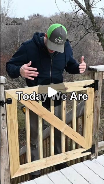 M Sam Irwin on Instagram: "How to build a wooden deck gate #deck #gate #gobuildstuff" Building A Gate For A Deck, Outdoor Deck Gate, Wooden Deck Gate, Gate Diy Fence, How To Build Gate For Fence, Diy Yard Gate Ideas, How To Build A Gate For Deck, How To Make A Wooden Gate, Garden Doors And Gates Wood