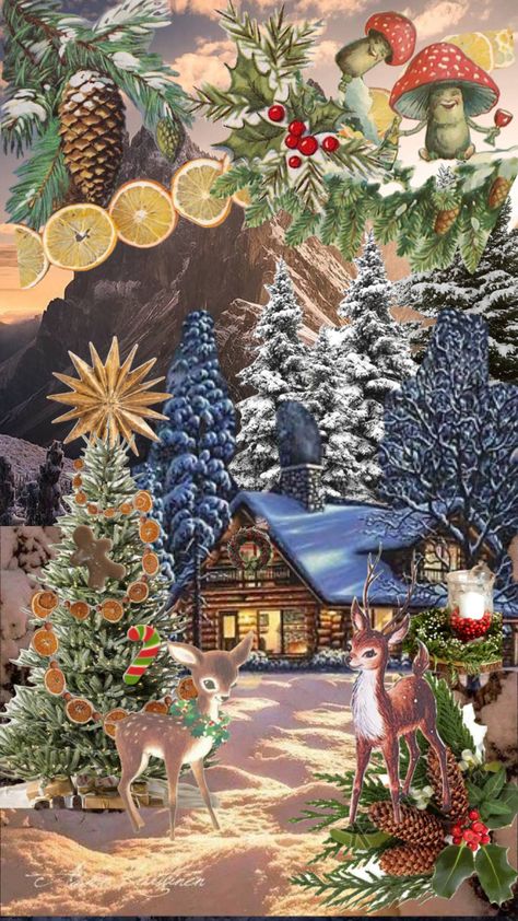 Christmas Aesthetic Cottagecore, Cottagecore Christmas Wallpaper, Winter Cottagecore Wallpaper, Christmas Cottage Core Wallpaper, Winter Cottage Core Aesthetic, Cottagecore Christmas Aesthetic, Cottagecore Cat Wallpaper, Cottage Core Christmas, Cottagecore Christmas