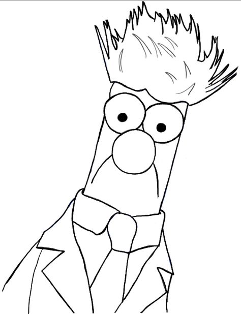 How to Draw Beaker from The Muppets Movie and Show in Easy Steps - How to Draw Step by Step Drawing Tutorials How To Draw The Muppets, Muppets Drawings Easy, Beaker Muppets Drawing, How To Draw The Lorax Step By Step, Beaker Muppets Tattoo, Animal Muppets Drawing, The Muppets Drawing, Muppets Drawings, How To Draw Simple Characters