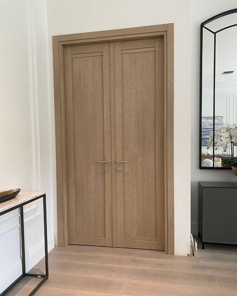 Doors For Interior, Wide Bedroom Door, Wide Doors Interior, Large Interior Doors, Modern Mediterranean Interior Doors, Wood Doors Inside House, Double Door Bedroom Entrance, Organic Modern Doors, Modern Wood Interior Doors