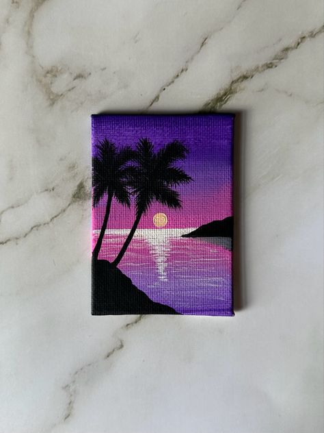 canvas painting, painting ideas, sunset by the beach, beach painting, acrylic, paint, painter, mini canvas Canvas Painting Beach, The Beach Painting, Painting Beach, By The Beach, Beach Painting, The Beach, Canvas Painting, Canvas