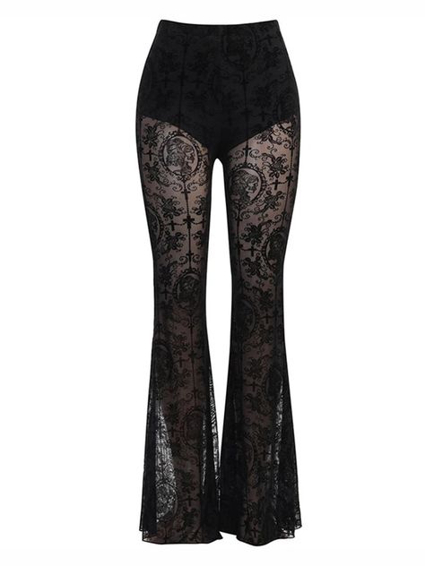 Shop Vintage Halloween Clothes Online – Page 2 | Retro Stage Gothic Pants, High Waisted Flare Pants, Standard Dress, High Waist Fashion, High Waisted Flares, Bell Bottom Pants, American People, Flared Pants, Streetwear Women