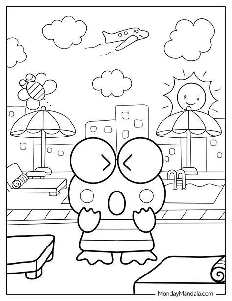 Keroppi Coloring Pages, Hello Kitty Book, Chibi Coloring Pages, Monster Truck Coloring Pages, Anna Und Elsa, Hello Kitty Colouring Pages, Farm Animal Coloring Pages, Cat Coloring Book, Hello Kitty Coloring