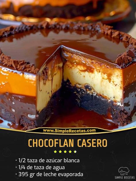 Choco Flan, Chocoflan Recipe, Flan Cake, Mexican Dessert, Food Cakes, Sweet Desserts, Sweets Desserts, Flan, Popsicles