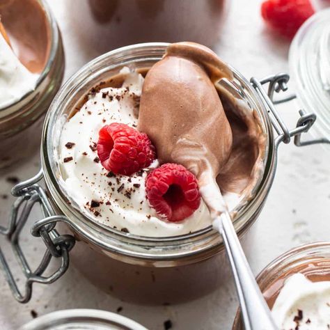 Chocolate Protein Mousse Fwtfl Recipes, Protein Mousse, No Bake Chocolate Desserts, Cottage Cheese Desserts, 2024 Instagram, Low Carb Meats, Fit Foodie Finds, Protein Chocolate, Peanut Butter Oats