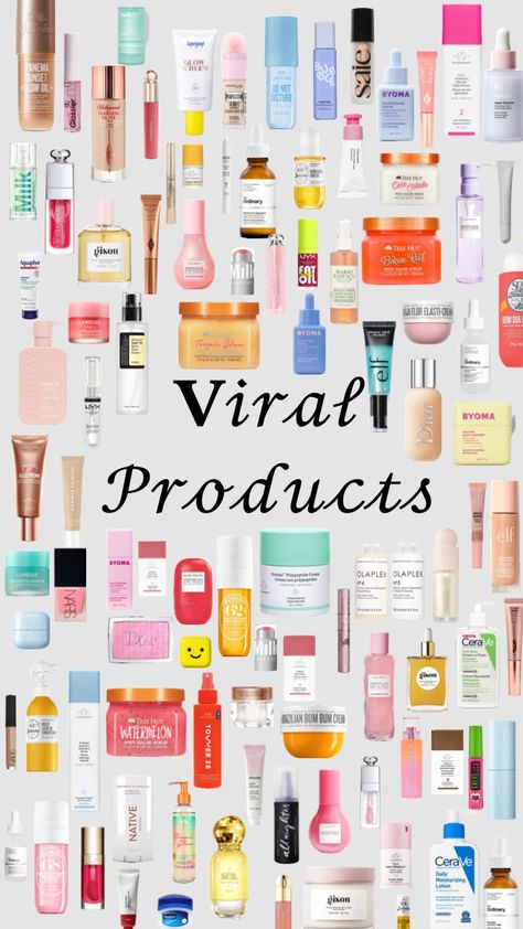 #viral #skincare #makeup #products #selfcare #haircare #beauty #viralskincare #viralmakeup #viralproducts Viral Skincare, Makeup Collage, Makeup Beauty Room, Makeup Products Sephora, Viral Products, Color Healing, Cute Eye Makeup, Makeup List, Sephora Skin Care