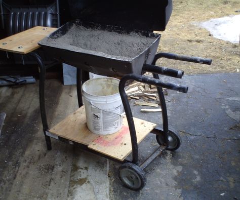 In this Instructable I will be explaining how to convert that old barbecue grill sitting in your yard next to all that junk into a furnace capable of heating up steel to forge long items such as knives,daggers,and small swords. Before we begin I would like to say I am not responsible for any injury or damage caused by reading and/or following the instructions in this Instructable and working with hot items will always have associated risks. I would like to give credit to Tim Lively as I watch... Homemade Forge, Home Forge, Diy Forge, Coal Forge, Blacksmith Forge, Blacksmith Projects, Diy Welding, Welding Table, Metal Welding