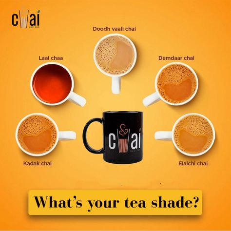 Tea Creative Post, Chai Shop Design, Chai Stickers, Tea Creative Ads, Tea Social Media, Chai Bar, Te Chai, Tea Lover Quotes, Tea Packaging Design