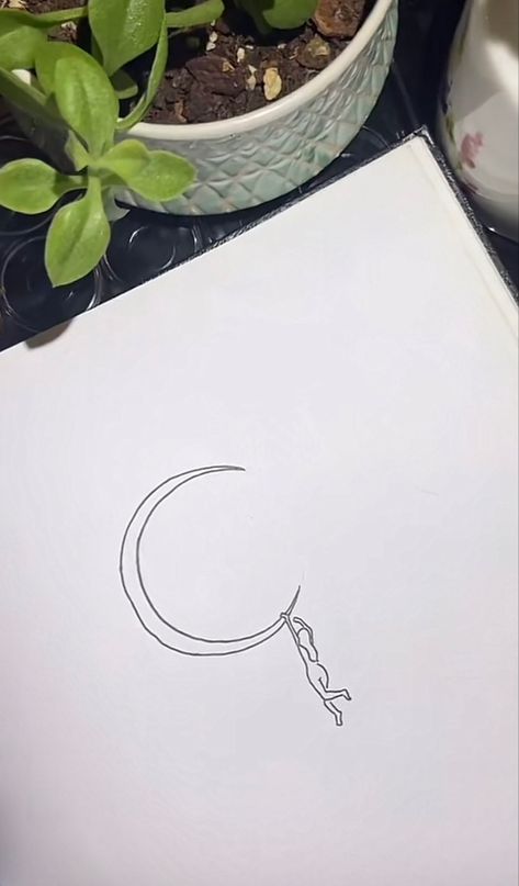 Moon Tattoos Fine Line, Crescent Moon Line Drawing, Sitting On Moon Tattoo, Person Sitting On Moon Tattoo, Moon Tattoo Linework, Moon Woman Tattoo, Moon River Tattoo, Cresent Moon Tatoos, Moon Lady Tattoo