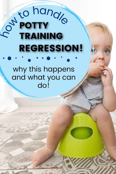 toddler sitting on potty with text overlay: How to handle Potty Training Regression: Why this happens and what you can do Potty Training Songs, Potty Training Videos, Potty Training Age, Toddler Screaming, Potty Training Regression, Potty Training Books, Toddler Potty, Potty Training Boys, Toddler Potty Training