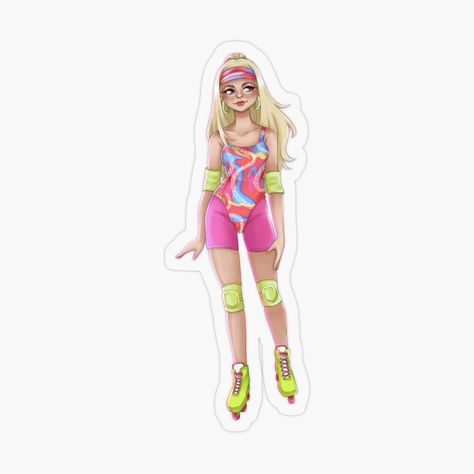 Skater Barbie, Barbie Cowgirl, Dti Hacks, Plastic Stickers, Personalized Water Bottles, Sticker Design, Sell Your Art, Aurora Sleeping Beauty, Vinyl Sticker